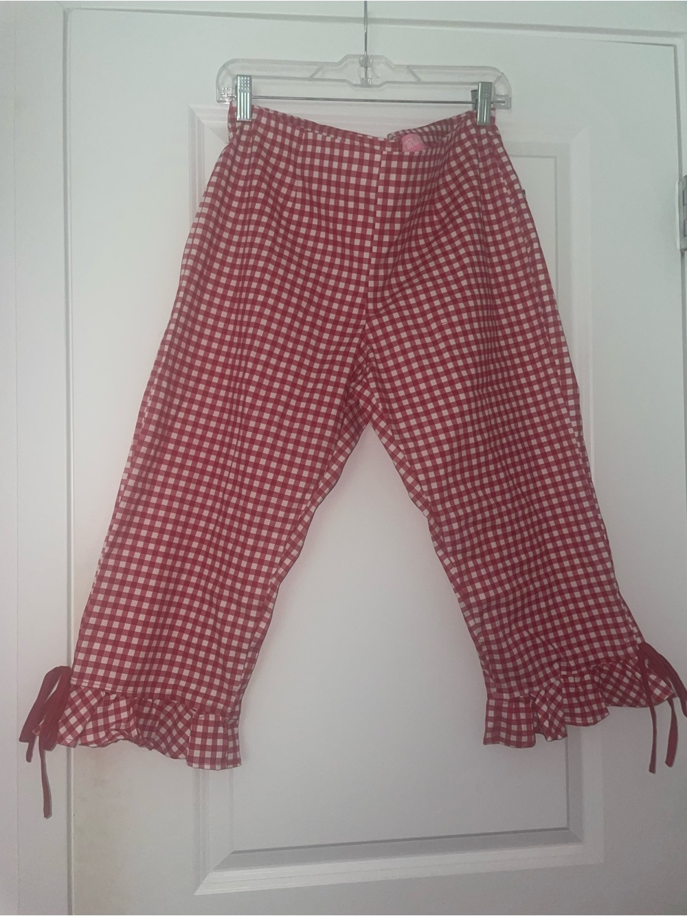 Sugar Thrillz Red and White Gingham Ruffle Hem Pants